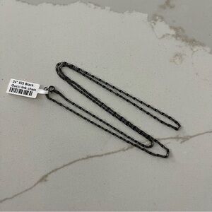 Black Rhodium Sterling Silver 925 Chain Necklace 24”
